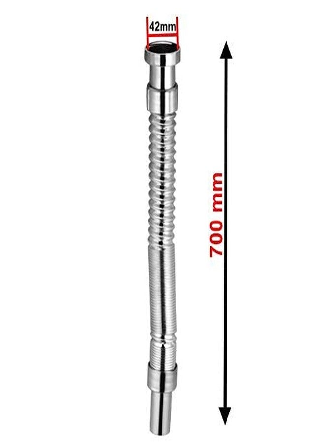 PEFKO PFK029 PVC Water Outlet Flexible & Streachable Waste Pipe for Bathroom Wash Basin/Kitchen Sink (SILVER [ CHROME FINISH ], PACK OF 1) - Image 2